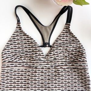 Athleta▫️ black, brown and white tankini top